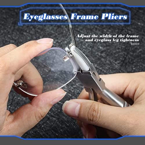 SPEEDWOX Poluokrugla kliješta od nehrđajućeg čelika 6-inčna okrugla & amp; ravni nos najlonska vilica klešta za okvir za naočare popravljanje kliješta za podešavanje naočara okvir za ruke kliješta za noge sa odvijačem za naočare