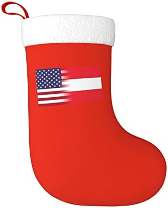 TZT Američka zastava i austrijske zastave Božićne čarape, Xmas Holiday Party pokloni za obiteljske odmore za odmor 18-inčni