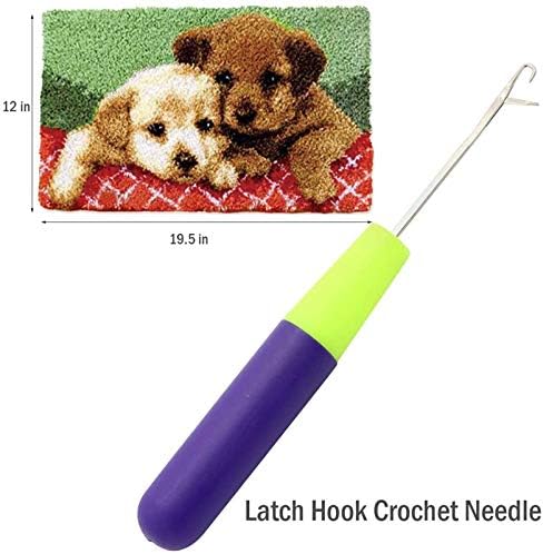 QYER Handmade Art Latch Hook Kit, DIY unfinished Latch hook Rug Kit, Rug Making Kit za odrasle i početnike, pogodan za dnevni boravak, spavaonicu i spavaću sobu
