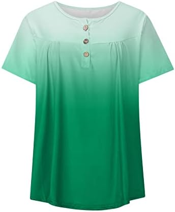 Tunic Dressy Casual Shirts kratki rukav okrugli vrat gradijent Sakrij stomak puloveri modni ljetni majice za žene 2022