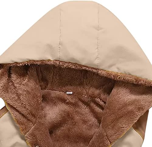 Prdecexlu zimski kaput Ladie's dugi rukav Y2K tunički jakni Radni pamuk udoban topli colorblock s kapuljačom sa džepovima
