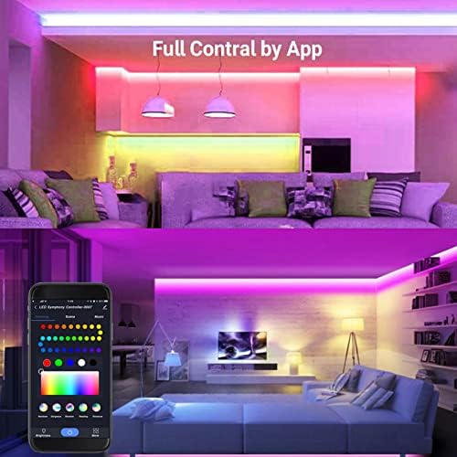 TOPINCN LED svjetlo, otporne na savijanje 360 ​​° ugao gledanja USB veza IP44 vodootporna mobilna aplikacija kontrola višebojna ukrasna svjetla za kućni zidni ukras