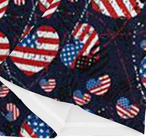 Majica sa američkom zastavom za žene 4. jula ljetna kratka rukava V vratna košulja sa 2 džepa bluze praznična