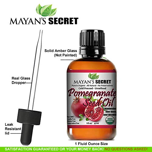 Mayan's Secret USDA sertifikovano organsko ulje za seme nara za popravku kože-Staklena bočica hladno ceđeno i čisto ulje za podmlađivanje kože, kose i noktiju