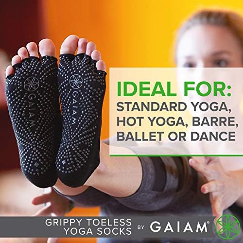 Gaiam Yoga čarape - Bez grmovi bez klizanja Stipy Sticky Grip dodaci za žene i muškarce