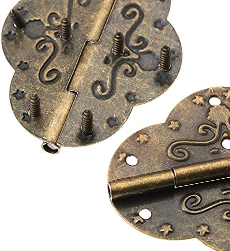 2pcs 69x53mm starinski brončani šarke za nakit drveni okvirni ormari za vrata ukrasna vintage gvozdeni šarki nametni pribor
