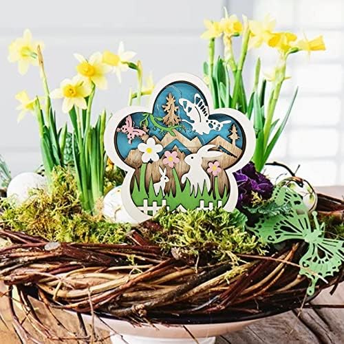 Zdravstveni ukras sa lakim desktop zanatima Drveni rođendan Proljeće Uskršne sobe Ornament Jaja dekor za