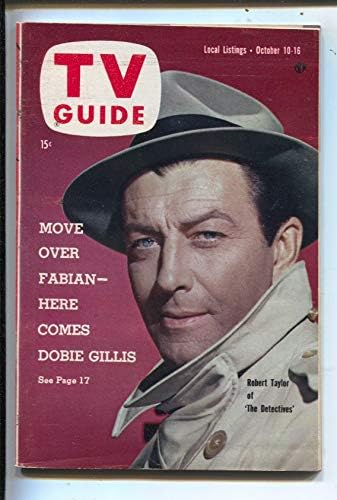 TV vodič 10/10/1959-detektivi-Robert Taylor-cover-Illinois-bez oznake-kopija štanda za vijesti-VF