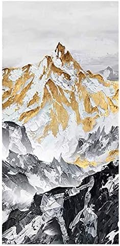 Tangjuestj apstraktno ručno oslikano ulje, postmoderno luksuzno zlatno lišće Snow Mountain vertikalni Koridor Trem Dekorativno slikarstvo za spavaću sobu dnevni boravak Villa radna soba, 150x300cm (60