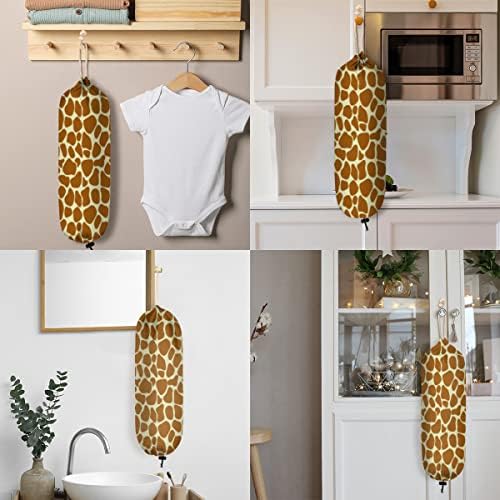 Držač plastičnih kesa žirafa Print zidne plastične kese Organizator za životinje dispenzeri za kupovinu za kućnu kuhinju putujući dekor, 1 pakovanje