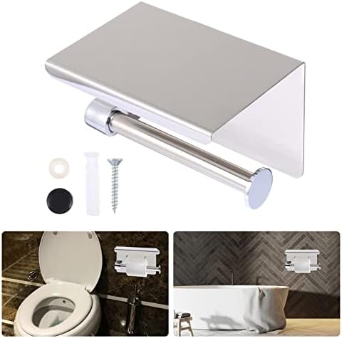 2Sets Storage Pribor za papir za papir Montiran zidni tkivo rustikalni nosač samo srebro rulja izopotljaje za toaletni perforacija - besplatni dvostruki moderni držač sa kupaonicom