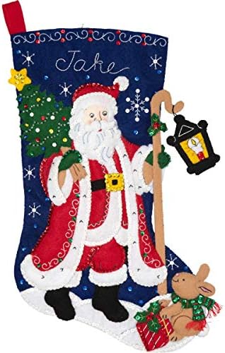 Bucilla filc Applique Božić čarapa Kit, 18, Santa sa fenjer