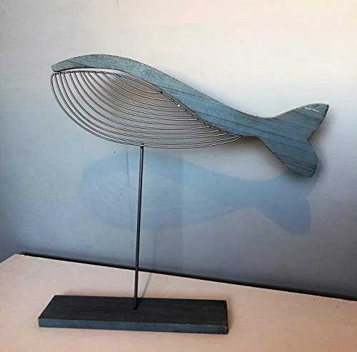 Mezzaluna pokloni Veliki plavi drveni i metalni kit na postolju 37,5 cm, jedna veličina, višebojni