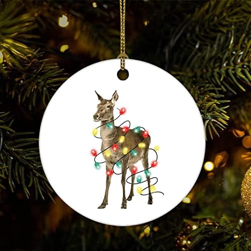 Božićni ukrasi za uspomenu životinje i svjetla Irvas keramički ukras pokloni ukrasi božićno drvo viseći ukrasi suvenir Holiday dekoracije