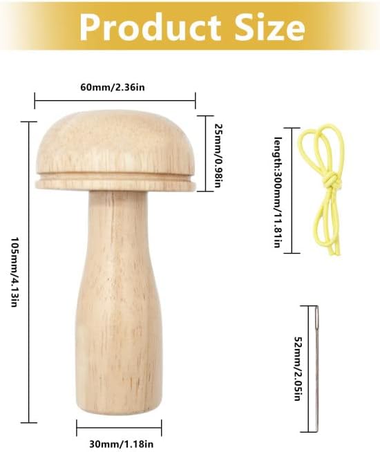 Gunčica, drvena dušo navoja komplet sa gljivama Mješalica Kompleti Kompleti Kombi Navoji za šivanje Alat za
