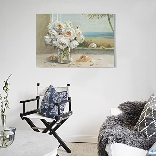 Cvjetni Poster, Danhui nai, prelijepo bijelo cvijeće, sobna Umjetnost estetska dekoracija platneni zidni umjetnički printovi za zidni dekor soba dekor dekor spavaće sobe pokloni 12x18inch Frame-Style