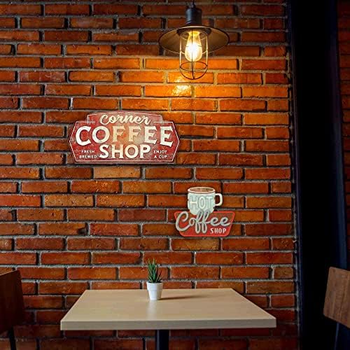 Otvoreni putni brendovi ugaoni kafić metalni znak-veliki Vintage zidni dekor za kafu za trpezariju, kuhinju ili kafe Bar