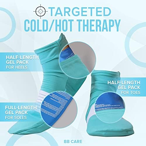 BB Care Hladna terapija Čarape za hlađenje - za višekratnu hlađenje za vruće noge - ledene čarape za noge - čarape za ledene kupelji za plantaru Fasciitis, artritis, postpurtum stopala, puhana i oticanje - plava 9,8 inčni medij