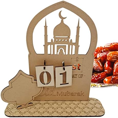 Ramadans Advent Calendar-Islamski Kurban-Bajram Countdown Calendar Eid Drveni Ornament Kurban-Bajram Dekoracija Za Dom Islamski Kalendar Odbrojavanja Decor