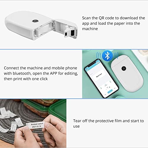 Bluetooth Label Maker, D30 Thermal Label Printer 3kom trake, desktop prijenosni bežični više predložaka Mini