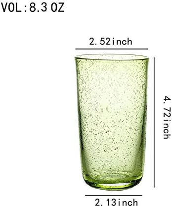 Zanatske izrađene ručno puhane staklene čaše,naočare za vodu u boji, 8.5 oz od 4 boje Set & dvostruke