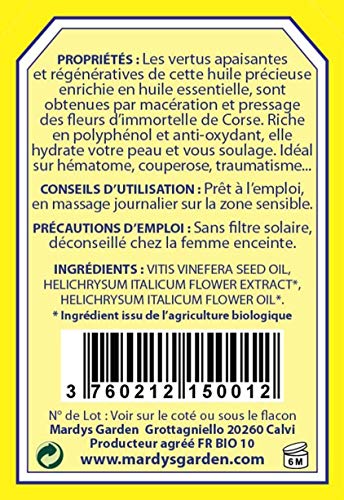 MARDYS vrt Helichrysum Italicum ulje 100ml. Napravljeno na Korzici. Spreman za upotrebu organski