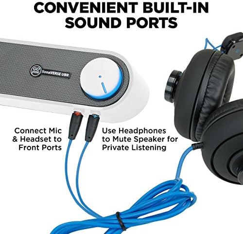 GOgroove računarski zvučnik Mini Soundbar - zvučni Bar računara sa USB napajanjem sa jednostavnim podešavanjem žičani aux, Stereo Audio, Port za mikrofon, dugme za kontrolu jačine zvuka, pod dizajnom monitora za Desktop