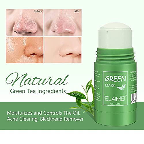 Moulis maska od zelenog čaja za pročišćavanje glinenog štapa, sredstvo za uklanjanje mitesera od 2 pakovanja,