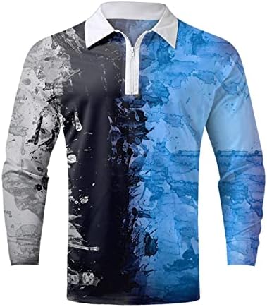 Generičke Muscle Polo majice za muškarce, V izrez Dugi rukav Golf Polos Casual stilski tanke poliesterske majice veliki i visoki Top