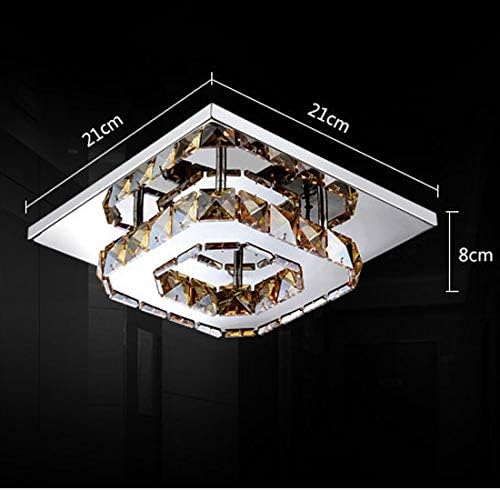 Luyunqi LED stropni svjetiljke Kristalno kvadratno od nehrđajućeg čelika mini plafonska svjetiljka za spavaću sobu, dnevni boravak i hodnika