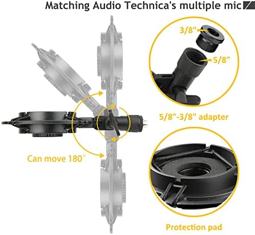 Audio Technica Mic postolja Suspension makazasta krak sa amortizerom, Pop filterom, vetrobranom