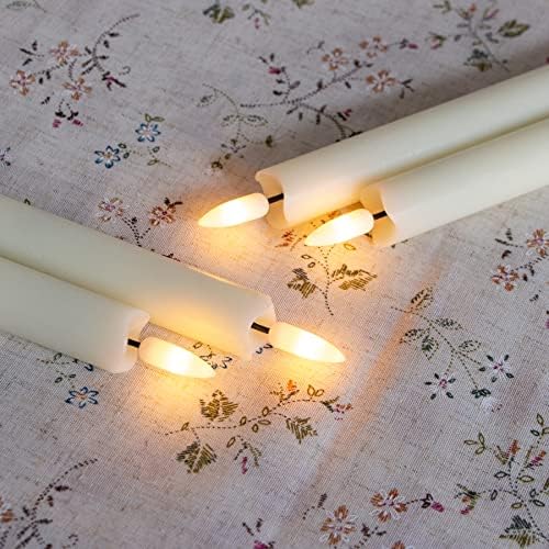 Mavandes LED sveće bez plamena sa daljinskim tajmerom,trepereće prozorske sveće na baterije od slonovače,