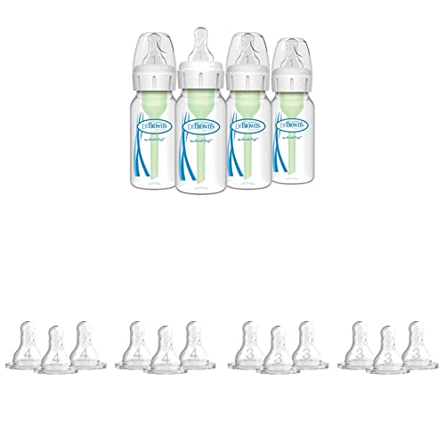 Dr. Brownov Prirodni protok® opcije Protiv kolika+™ uske bočice za bebe & Prirodni protok® nivo 4 uska bočica