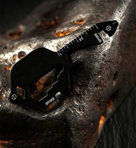 Privjesak za ključeve Multi-alati, džepni alat od nehrđajućeg čelika unutarnji vanjski višenamjenski alat lagani EDC Gadget za odvijač, ključ, otvarač za flaše, ravnalo, krak, ključ u obliku crne boje