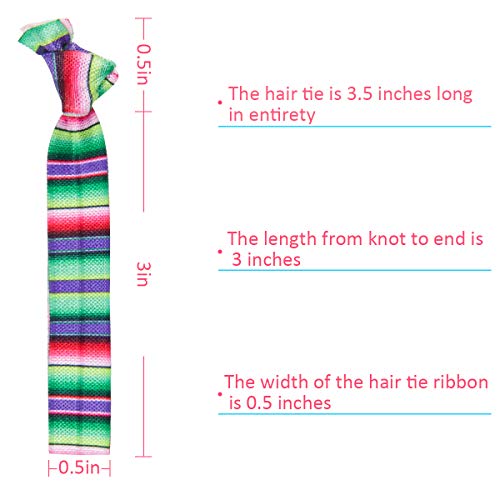 Madholly 18kom Meksička traka za kosu-bez nabora traka Elastics držači repa trake za kosu za djevojčice dame žene Meksički Festival Hair Accessories
