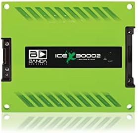 1-ch. AUDIO AUDIO BASS pojačalo - 3000WMS Mono Bass Amp W / Sursonnic filter i niski prolazni filter stabilan na 2 ohma, LED indikatori, zelena - Banda Icex3000,2green