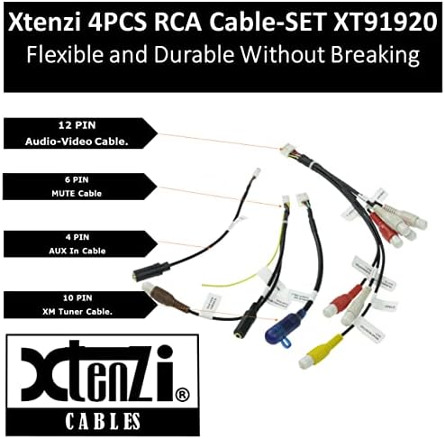 XTENZI 4PCS set XT91920 RCA montaža kabela kabelskog snopa audio video kompatibilan sa Pioneer DMH160BT,