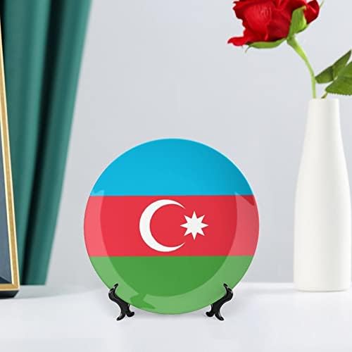 Zastava države Azerbejdžanska koštana Kina Dekorativna ploča okrugla keramičke ploče plovilo s prikazom za prikaz za uređenje zidne večere u uredu