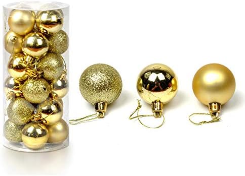 AKOAK 24 kom ukrasi za božićnu loptu višebojne kugle za ukras božićnog drvca za dekoraciju prazničnih