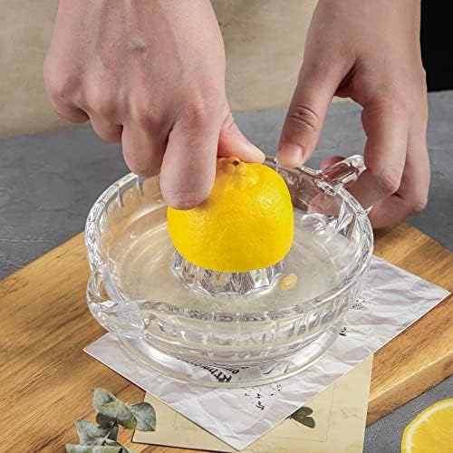 MANMAOHE Glass lemon Squeezer ručni sokovnik za citruse sa ručkom i izlivom prozirnog ručnog sokovnika za ručno stiskanje za svježe voće sok limeta narandža
