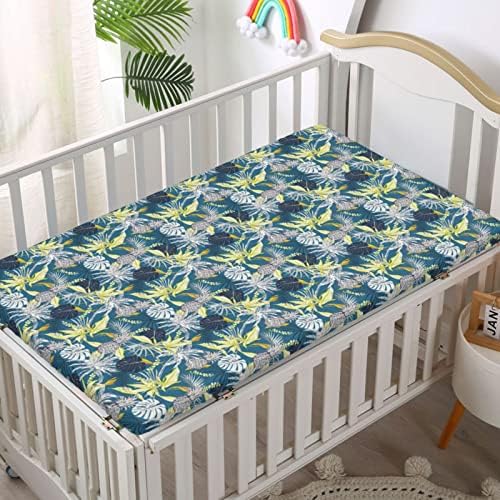 Tropic tematski plahte sa klizama, prenosivi mini krevetići listovi mekani madrac za djecu za dječake za dječake, 24 x38, morski plavi višebojni