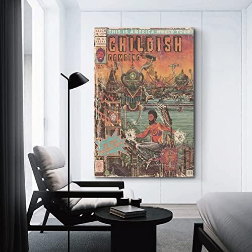 Baobaoshu djetinjast Gambino poster Vintage Art Cover Poster Dekorativni slikarski platne plakati i umjetnost Slika Print Modern Porodični krevet Posteri 12x18inch