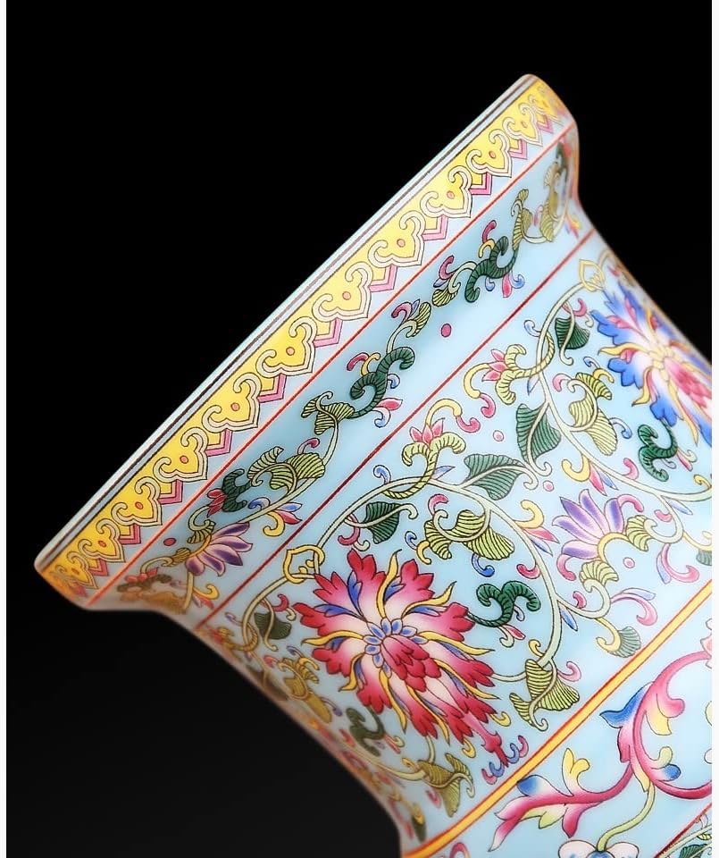 WDBBY Boja ploča u ustima ravna bočica keramika ručno oslikana ukrasi zanat (boja: a, veličina