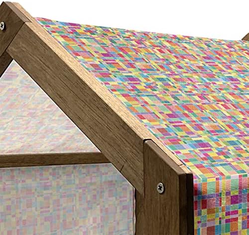 Lunarna apstraktna drvena kuća za kućne ljubimce, mozaički stil matrica matrica kvadrata Vibrante