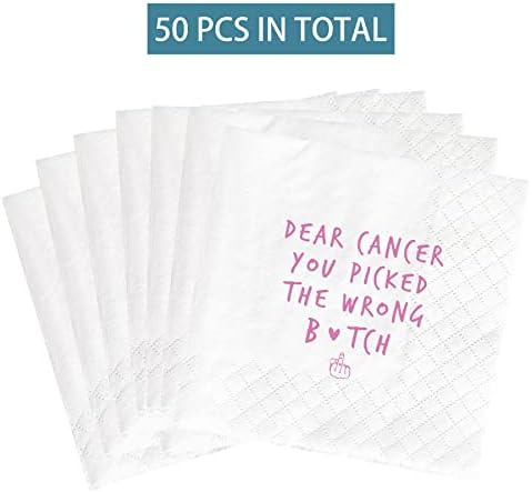 Rak je odabrao pogrešne salvete, preživjelog dojke za žene, jajnik, svijest o dojkama, hemoterapiju, pokloni za žene rak pacijenta, sranje FCK-a, 45x4,5in 50pcs 2ply