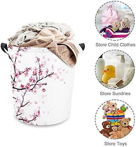 Foduoduo baš praonica ružičasta cvjetna rublja rublje s ručicama Sklopiva torba za spremanje za prtljag za spavaću sobu, kupaonicu, knjigu za igračku