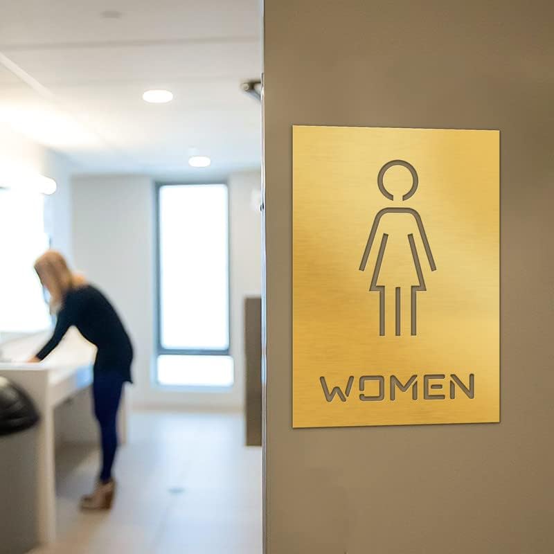Spremnik za spremnik Ženska toaletna znaka za rezanje - lasersko urezano rezanje Znak za urede, preduzeća, toalet, kupatilo, unutarnju i vanjsku upotrebu - 7 LX5 w