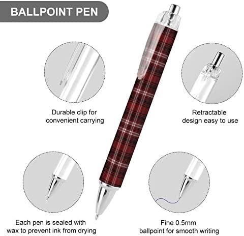 Crveni plaćeni uzorak Ballpoint olovkom uvlačivo u pokrov za sitne točke crne okrugle bačva za bilježnice za pisanje ured za žene muškarci 0,5 mm 1/2/4 kom
