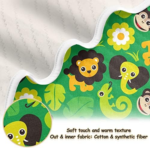 Swaddle pokrivač lava slona majmuna guštera pamučna pokrivačica za dojenčad, primanje pokrivača,