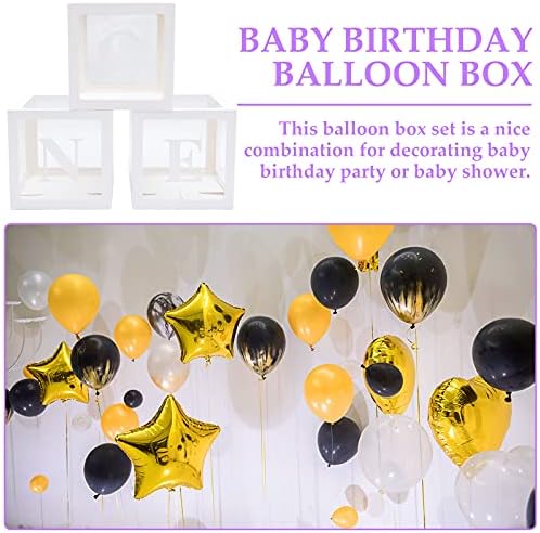 Abaodam 3pcs Balons Box kutija za bebe za bebe 1. rođendan ukras za ukrašavanje